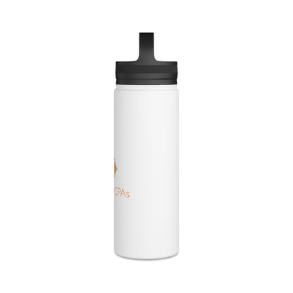 Meicher - White Stainless Steel Water Bottle, Handle Lid