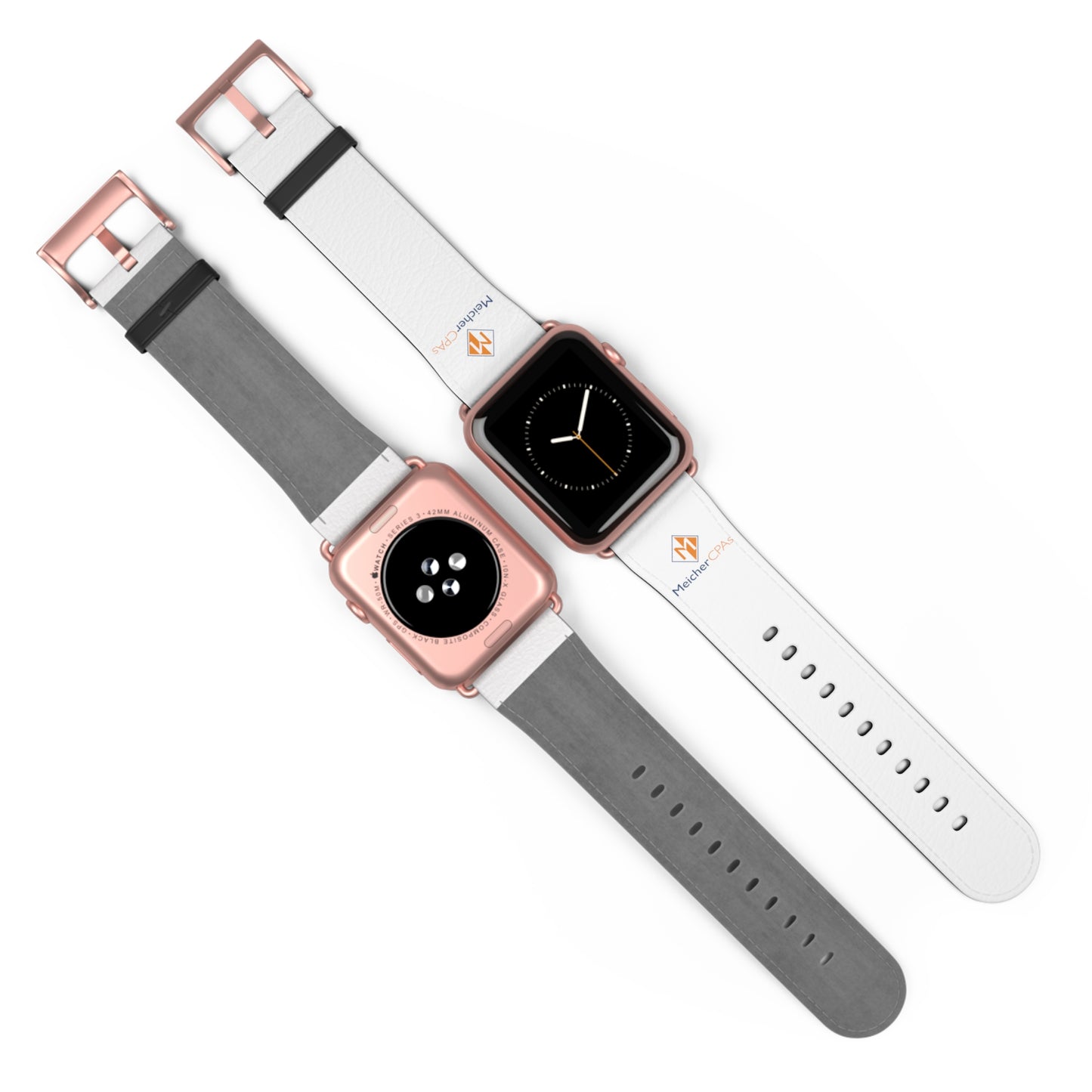Meicher - White Apple Watch Band Logo Only