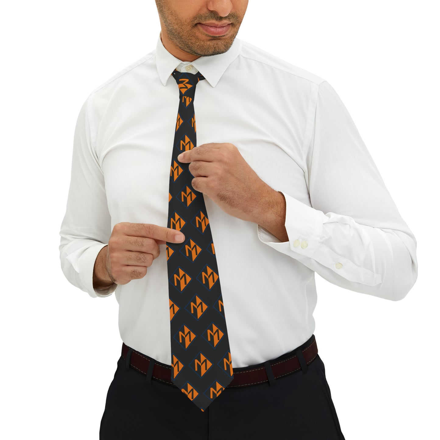 Meicher - Black Necktie Repeating Logo