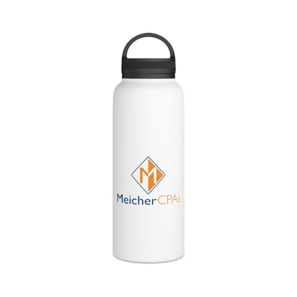 Meicher - White Stainless Steel Water Bottle, Handle Lid