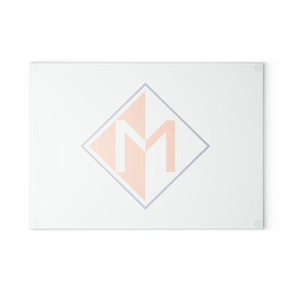 Meicher - White Glass Cutting Board Logo Only