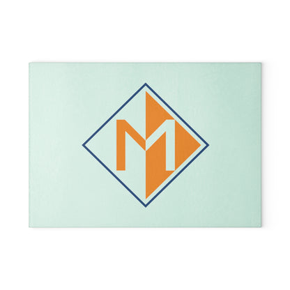 Meicher - White Glass Cutting Board Logo Only